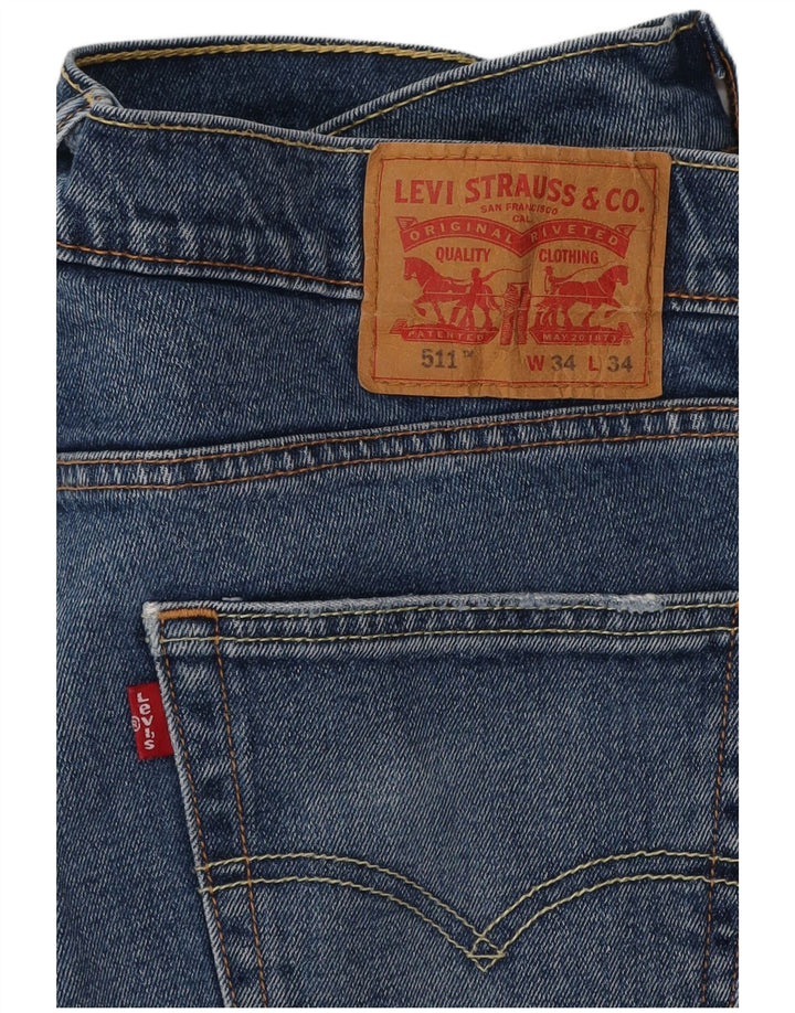 Levi's Herren 511 Slim Jeans W34 L34 Blaue Baumwolle