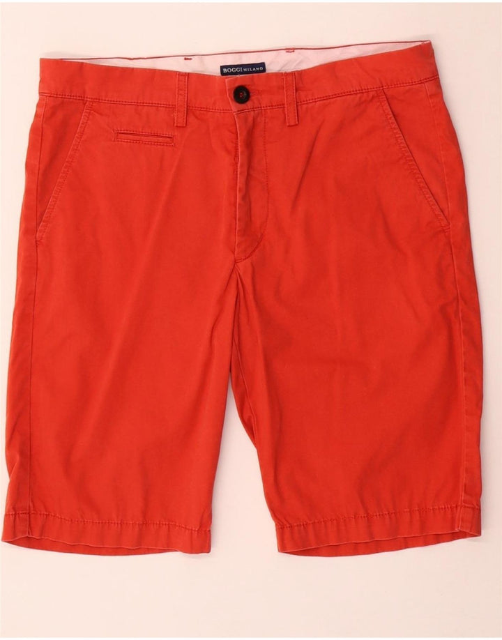 BOGGI Herren Milano Chino Shorts IT 46 Small W34 Rote Baumwolle