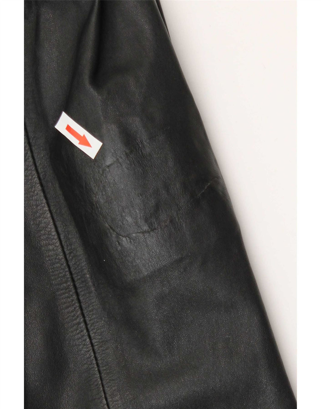 Vintage Damen Militärledermantel UK 14 Medium Schwarz