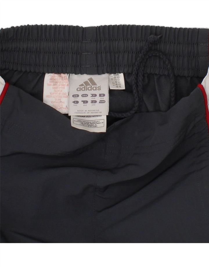 ADIDAS Boys Graphic Sport Shorts 9-10 Years Grey Colourblock Polyester Vintage Adidas and Second-Hand Adidas from Messina Hembry 