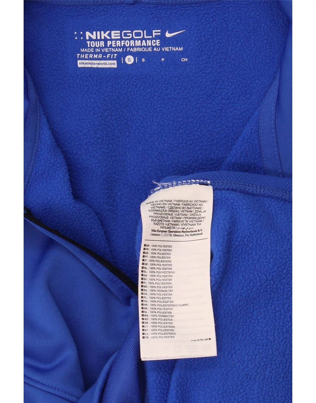 NIKE Mens Therma-Fit Zip Neck Sweatshirt Jumper Small Blue Polyester Vintage Nike and Second-Hand Nike from Messina Hembry 