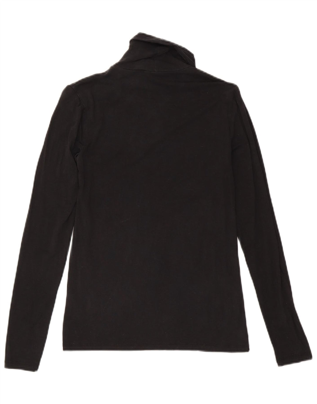 Massimo Dutti Damen Top Langarm UK 8 Small Schwarz Lyocell