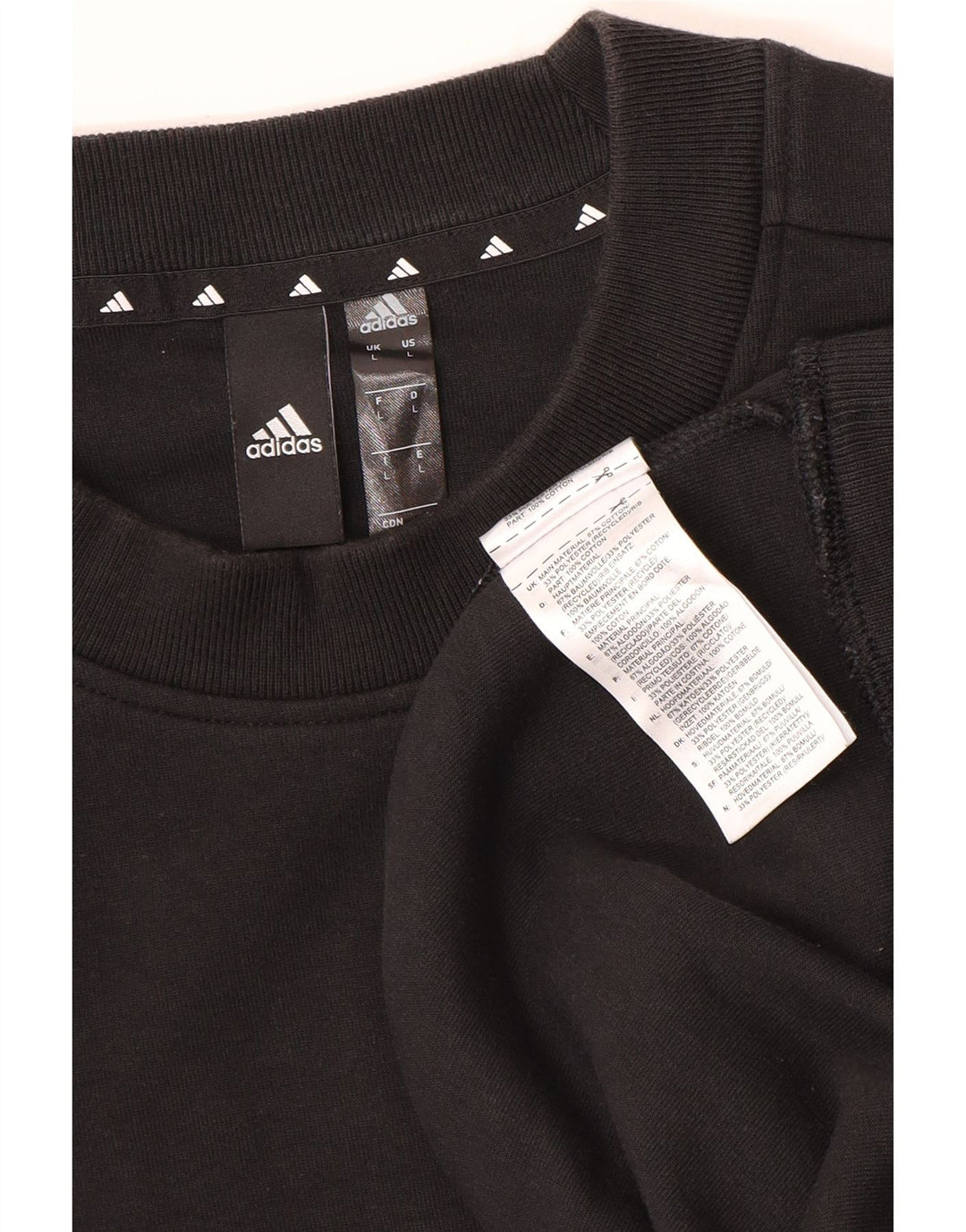Adidas Herren Sweatshirt Pullover Large Schwarz Baumwolle