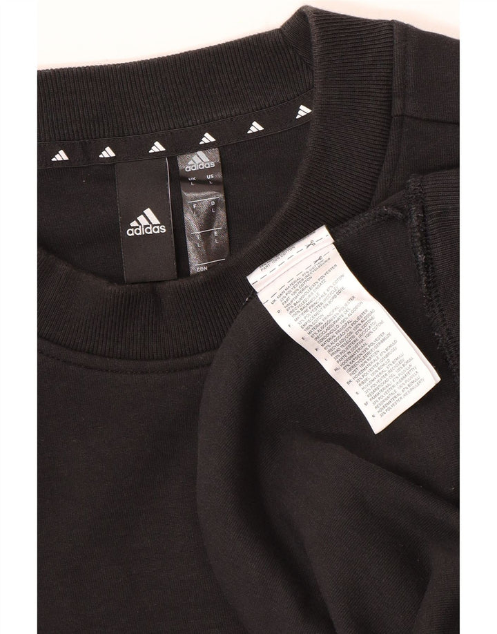 Adidas Herren Sweatshirt Pullover Large Schwarz Baumwolle