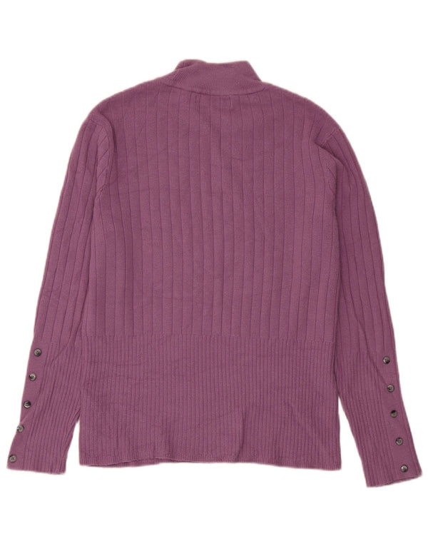 Marks & Spencer Damen-Pullover mit Rollkragen, UK 12, Mittelviolett