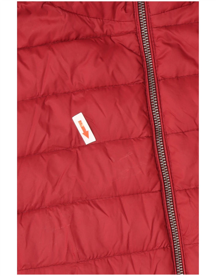 Massimo Dutti Wattierte Damenjacke mit Kapuze, UK 14, Größe L, Burgunderrot