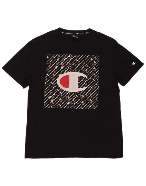 Champion Herren T-Shirt mit Grafik, mittelgroß, Schwarz