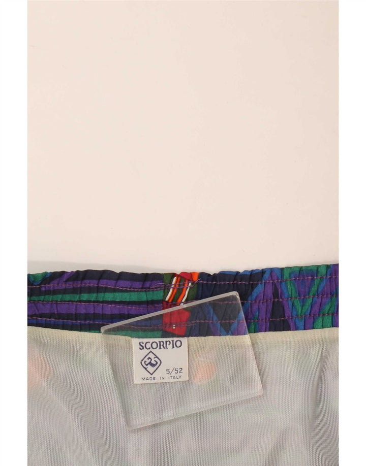 Scorpio Herren-Badeshorts IT 52 Large Marineblaues geometrisches Polyester