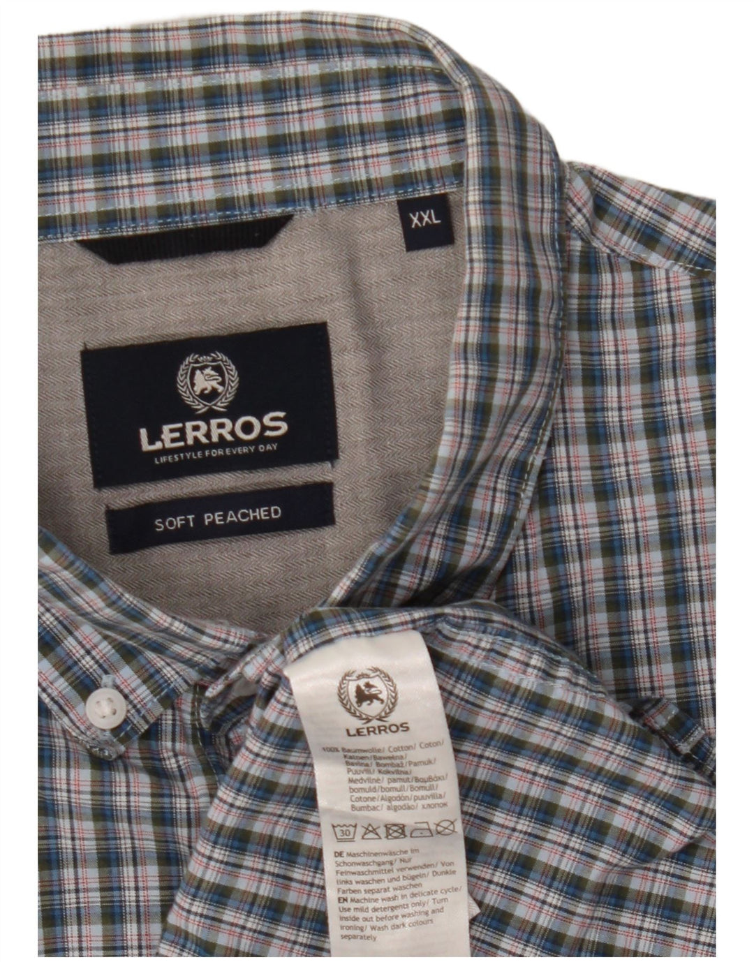 LERROS Mens Flannel Shirt 2XL Multicoloured Check Cotton