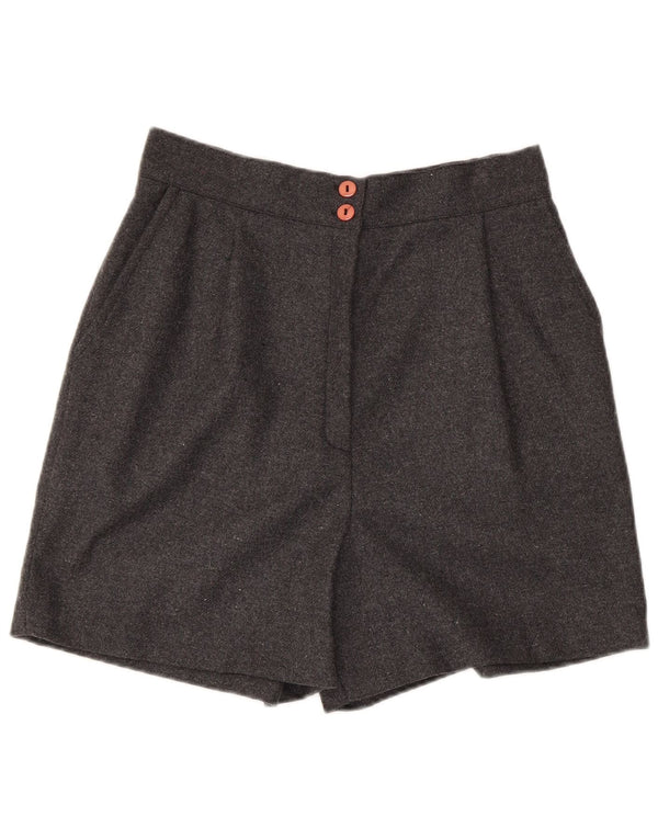 Vintage Damen High Rise Casual Shorts Groß W28 Grau Polyester