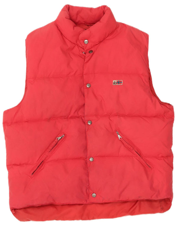 Napapijri Mens Geographic Graphic Padded Gilet UK 44 2XL Red Nylon