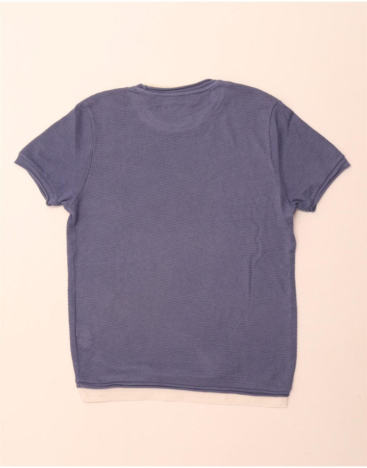 ZARA Herren T-Shirt Top Medium Marineblau Baumwolle