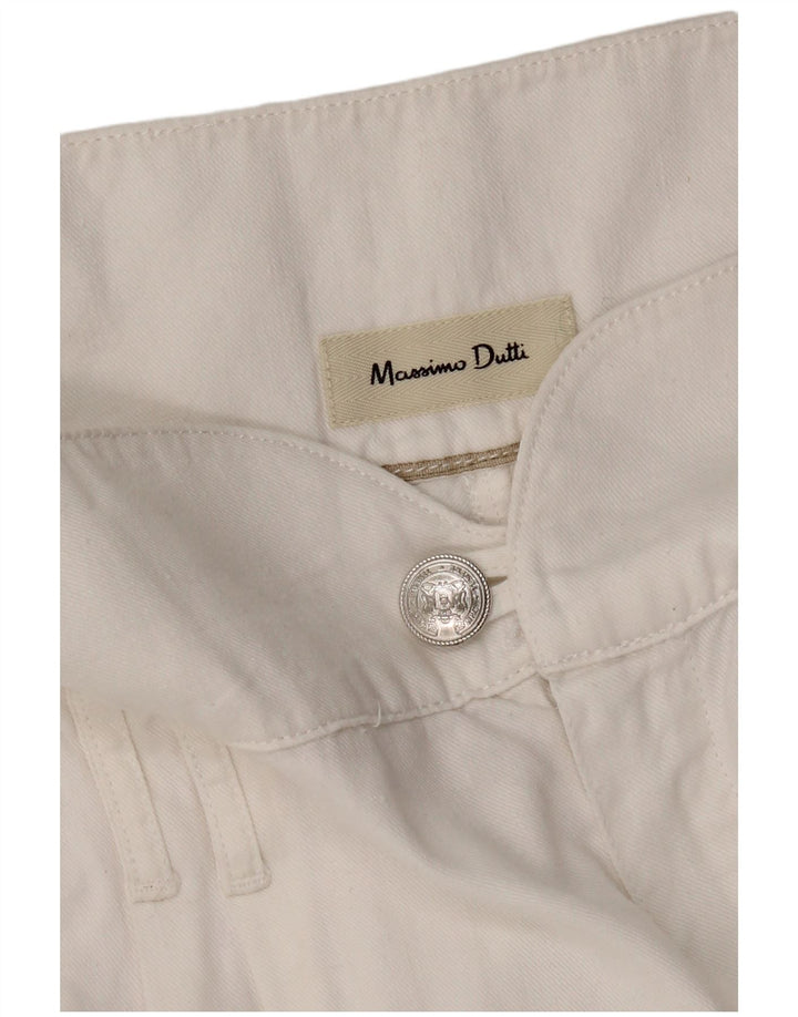 MASSIMO DUTTI Damen Chino-Hose mit Pegged, W30, L27, Weiß