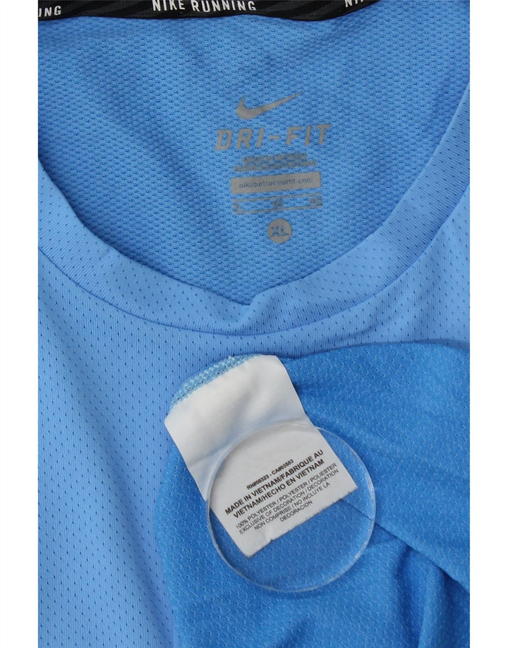 Nike Herren Dri Fit T-Shirt Top XL Blau Polyester