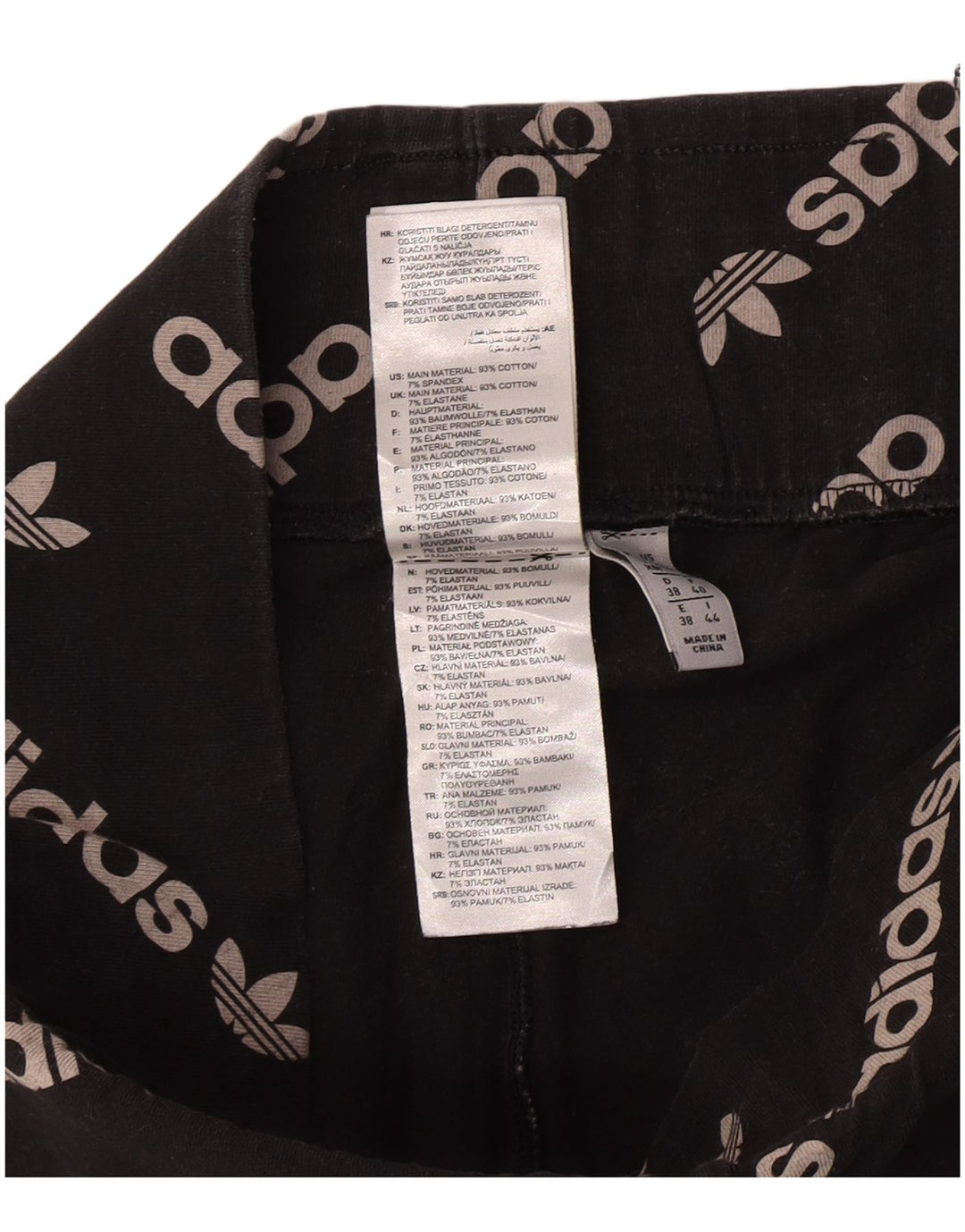Adidas Damen Graphic Leggings UK 12 Mittelschwarze Baumwolle