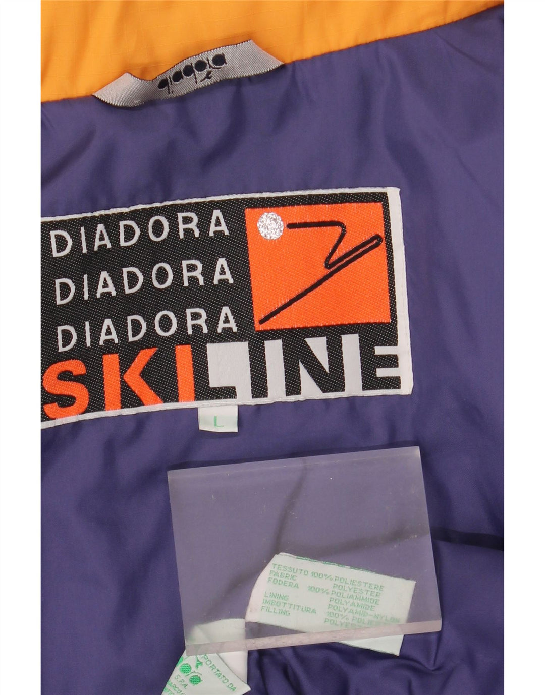 DIADORA Herren-Skijacke, UK 40, groß, blaues Farbblock-Polyester