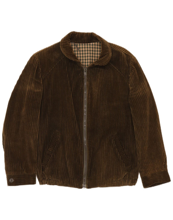VINTAGE Herren Cordjacke UK 40 Große braune Baumwolle