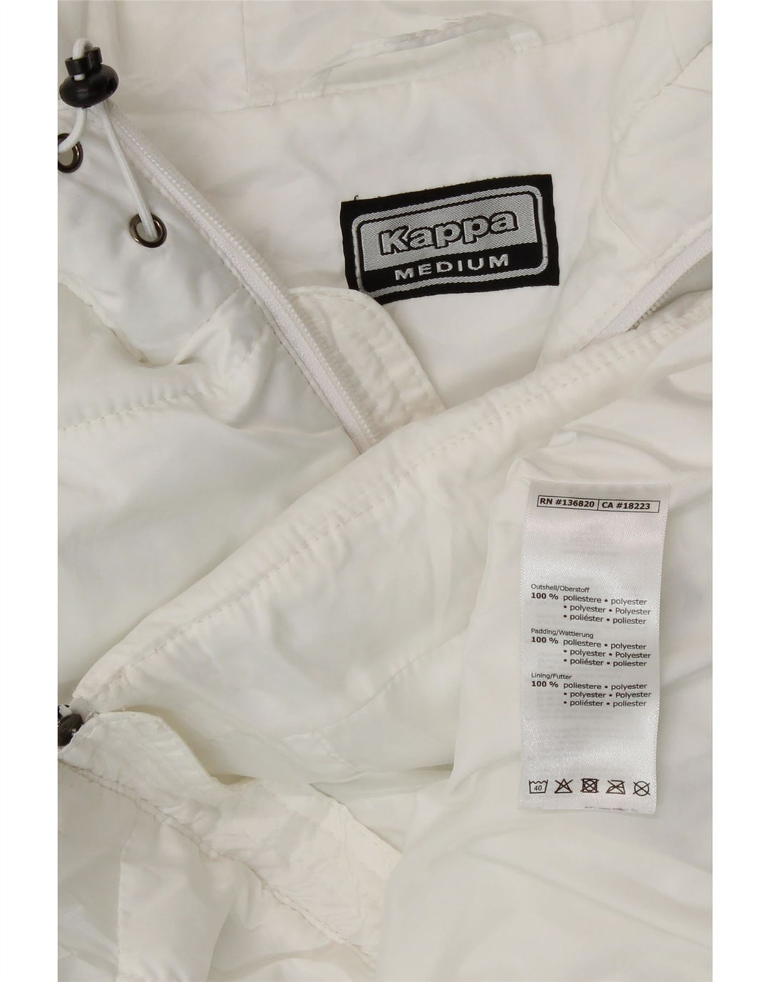 Kappa Womens Hooded Longline Wattierte Weste UK 12 Mittelweißes Polyester