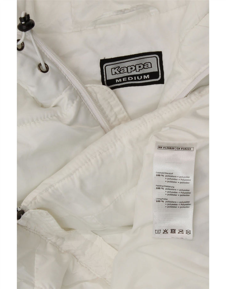 Kappa Womens Hooded Longline Wattierte Weste UK 12 Mittelweißes Polyester