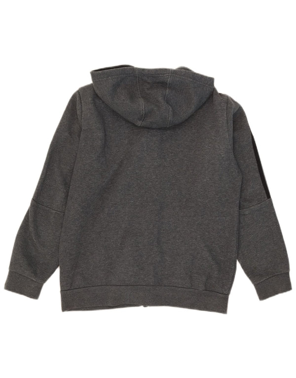 Adidas Jungen-Kapuzenpullover mit Reißverschluss, 13–14 Jahre, graue Baumwolle