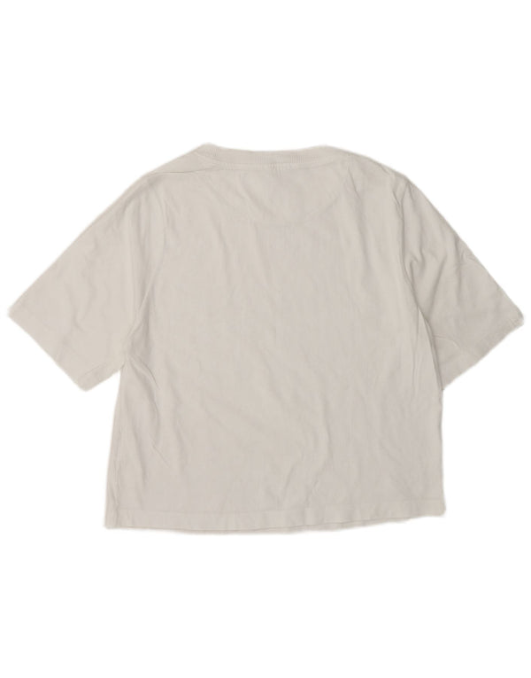 Benetton Damen T-Shirt Top UK 14 Mittelweiße Baumwolle