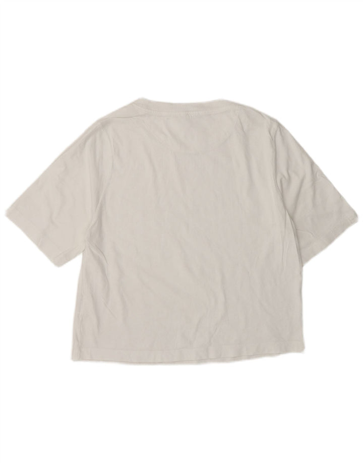 Benetton Damen T-Shirt Top UK 14 Mittelweiße Baumwolle