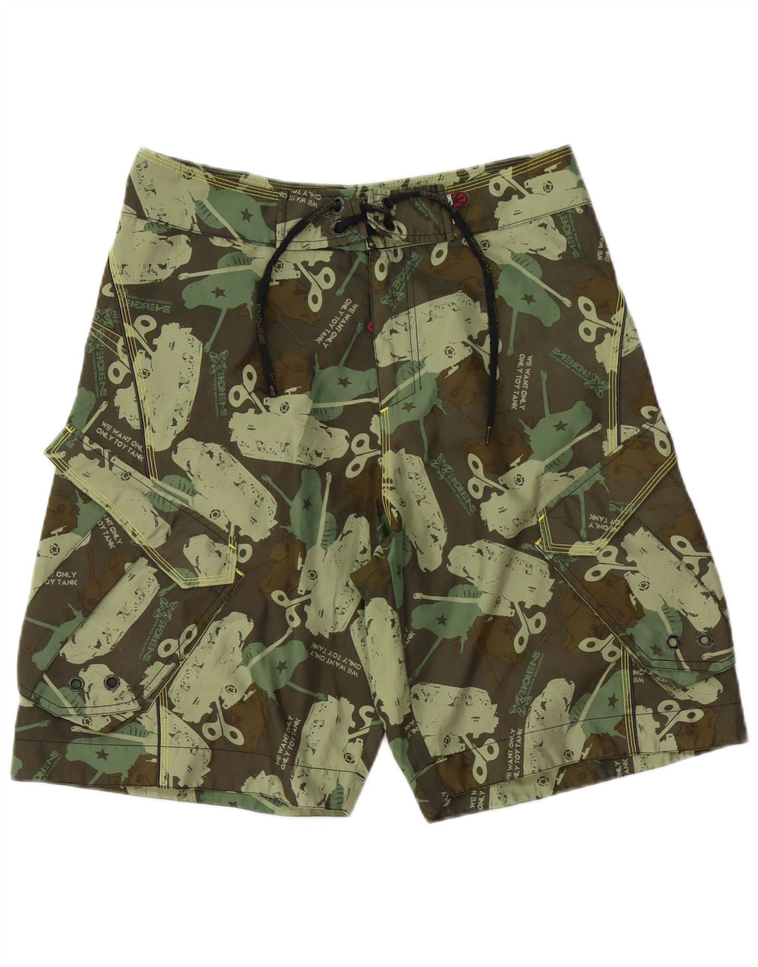 Energie Herren Badeshorts mit Grafik, Medium Khaki, Polyester