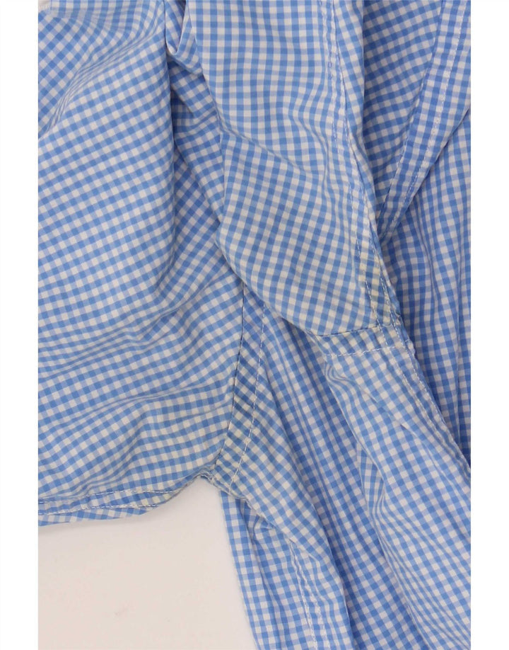 Nautica Herrenhemd, kleine blaue Gingham-Baumwolle