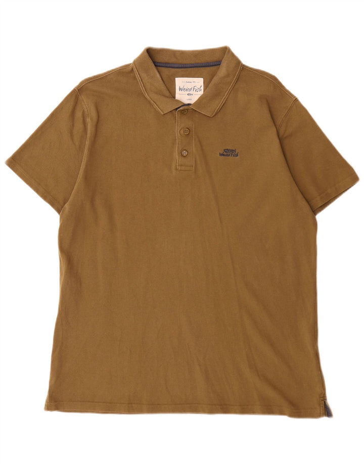 Weird Fish Herren-Poloshirt, groß, Khaki, Baumwolle