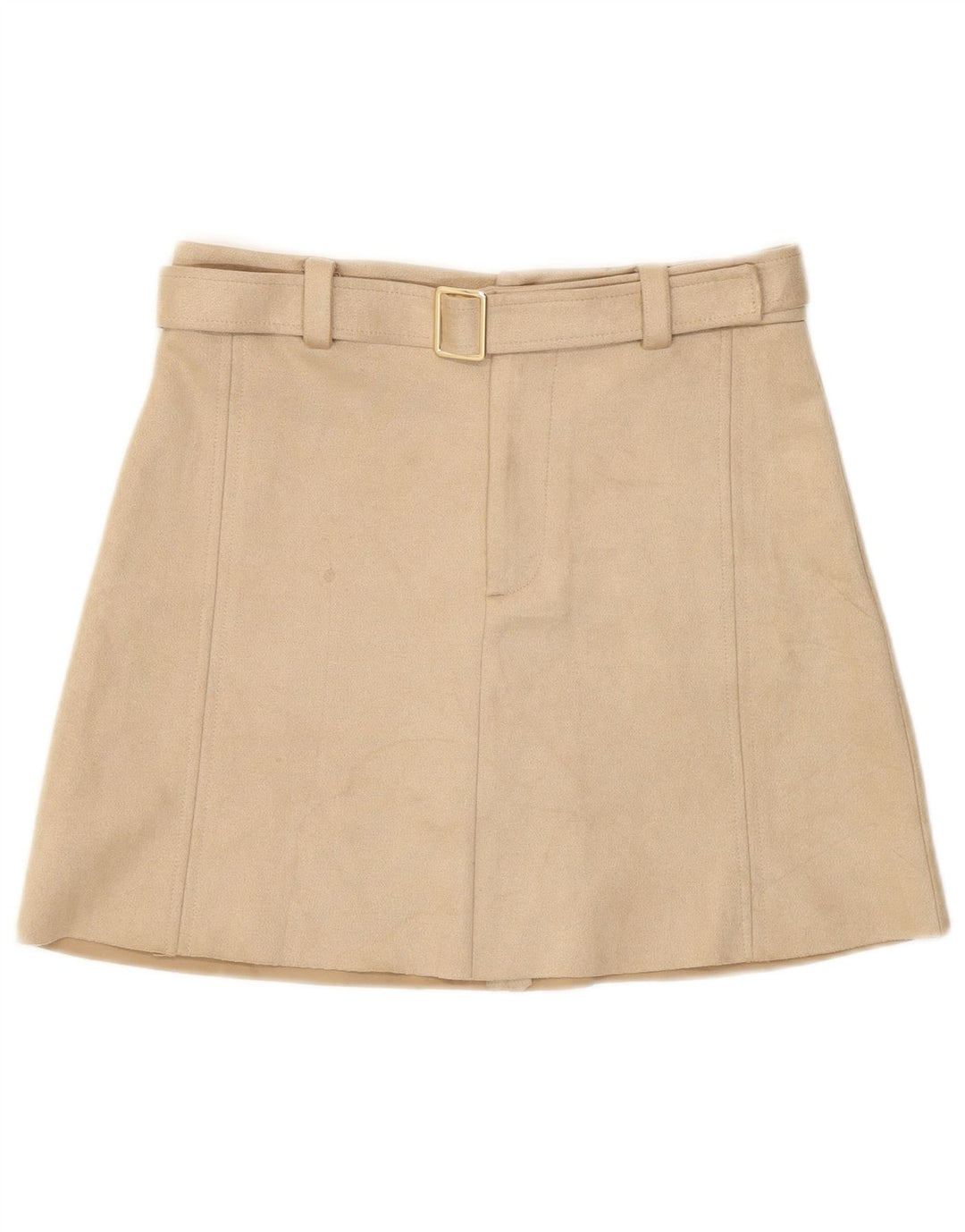 Zara Damen Minirock Medium W28 Beige Polyester