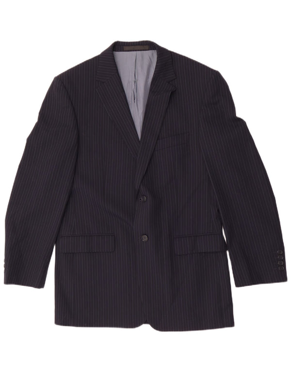 Marks & Spencer Damen-Blazerjacke UK 40 Mittelmarineblauer Nadelstreifen