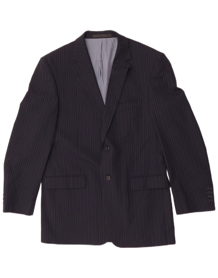 Marks & Spencer Damen-Blazerjacke UK 40 Mittelmarineblauer Nadelstreifen