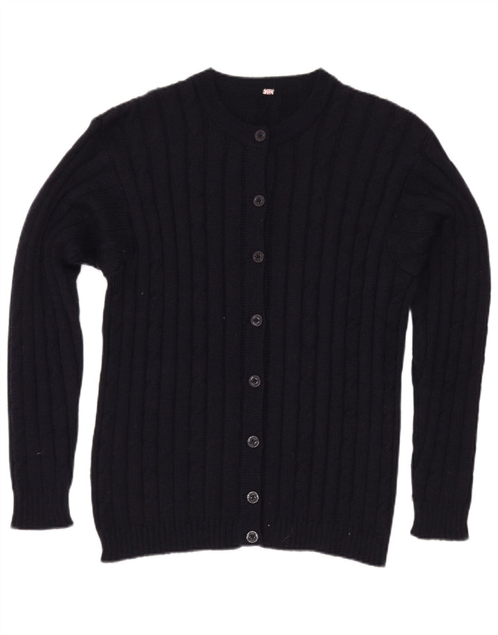 Vintage Damen Cardigan Pullover UK 12 Medium Marineblau