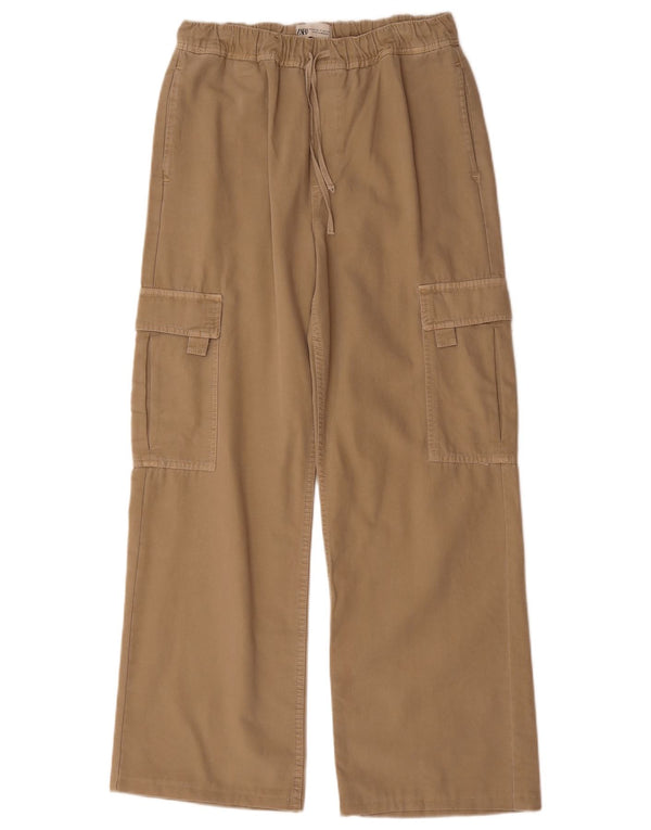 Zara Damen-Cargohose mit lockerer Passform, EU 36, XS, B26, L28, Beige