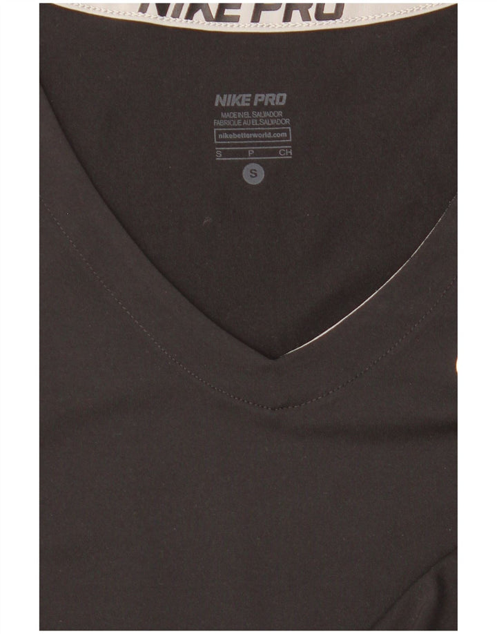 Nike Damen Dri Fit T-Shirt Top UK 8 Small Schwarz