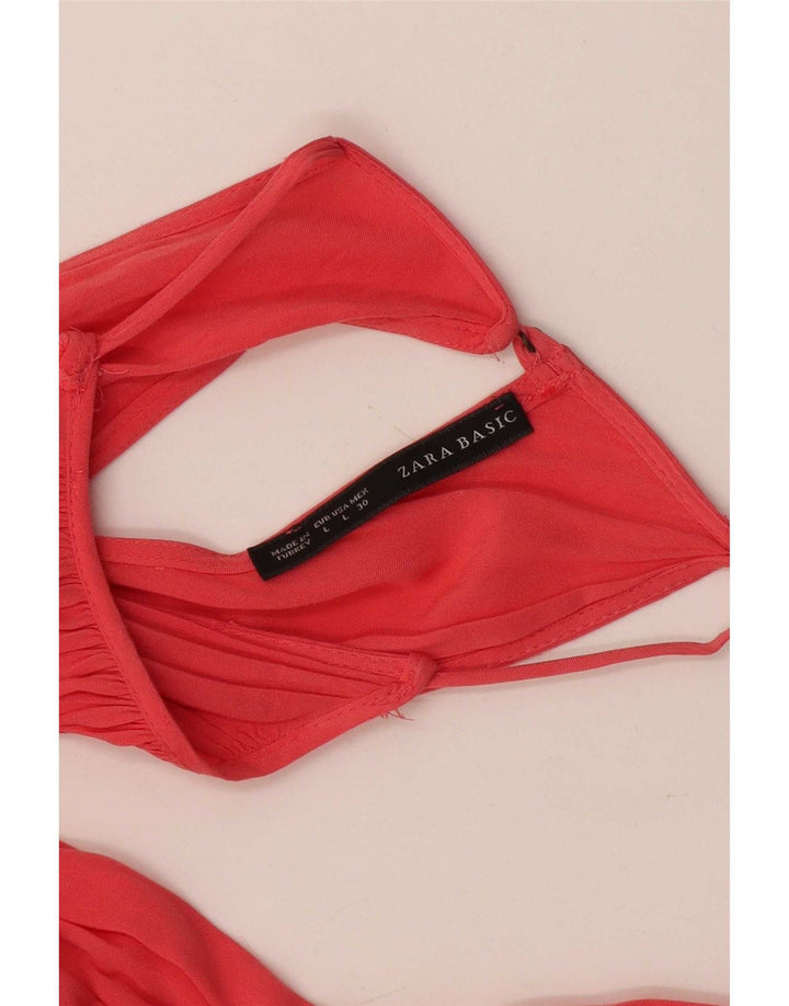Zara Damen Neckholder-Kleid UK 14 Large Pink