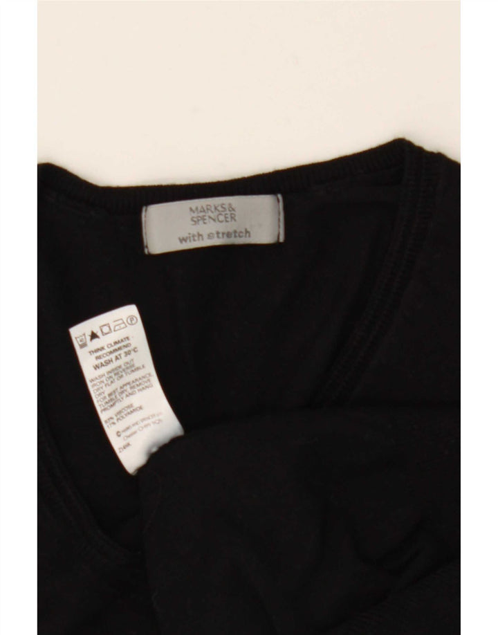 Marks & Spencer Damen-Pullover mit V-Ausschnitt, Gr. 12, mittelschwarz