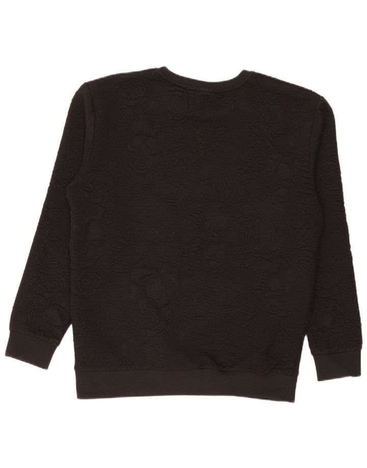 Zara Herren-Sweatshirt, Pullover, groß, schwarz, geblümt, Polyester