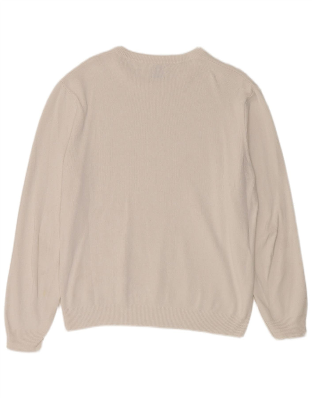 Zara Herren-Pullover mit Rundhalsausschnitt, Größe L, Weiß
