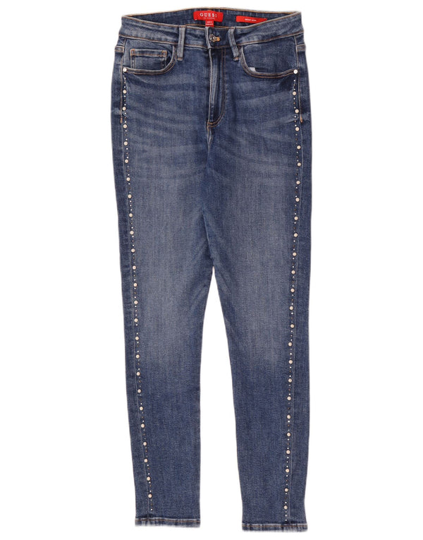 Guess Damen-Jeans mit hoher Taille, Röhrenjeans, W28, L27, blaue Baumwolle
