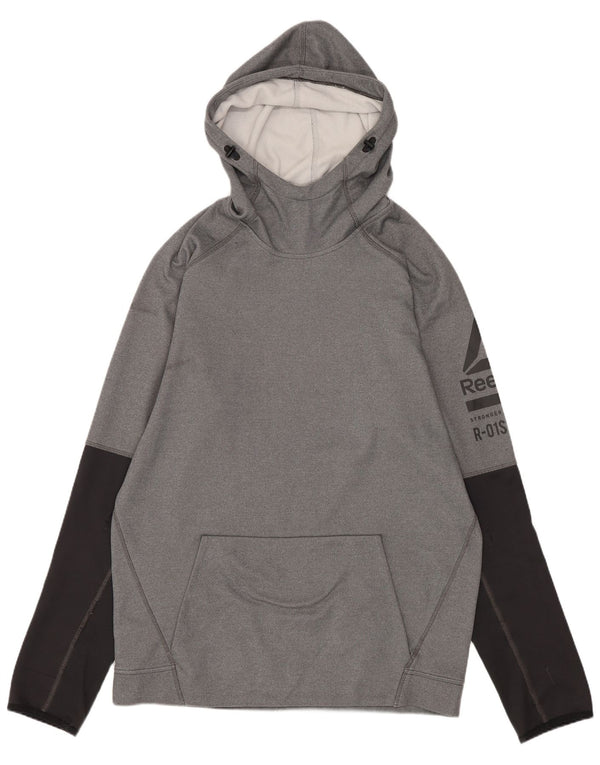 Reebok Herren Graphic Hoodie Pullover Mittelgrau Colourblock Polyester Sports