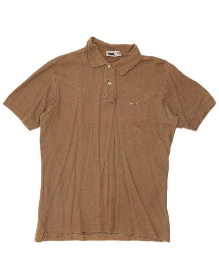 Fila Herren Poloshirt Small Beige Baumwolle