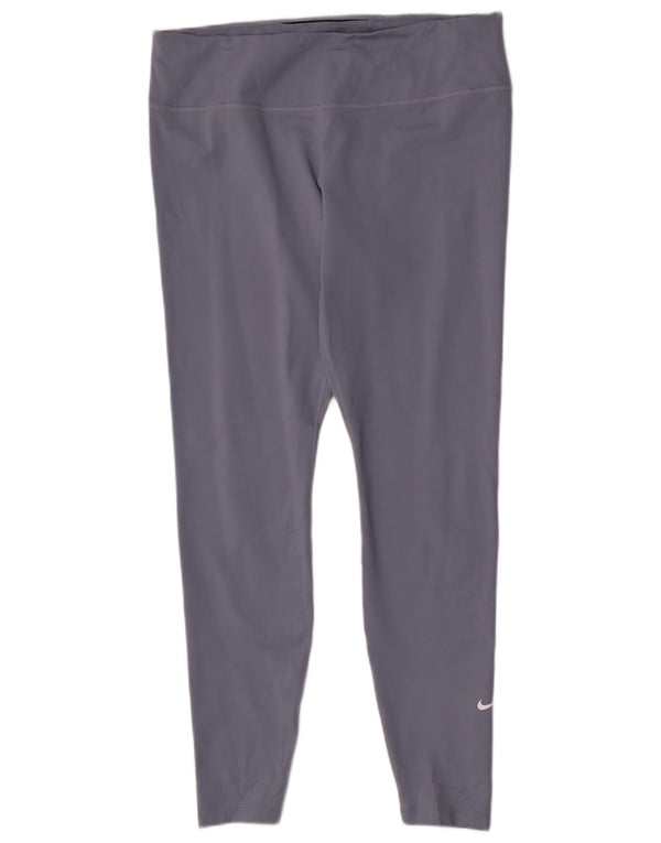 Nike Damen Leggings UK 18 XL Blau Polyester Sport
