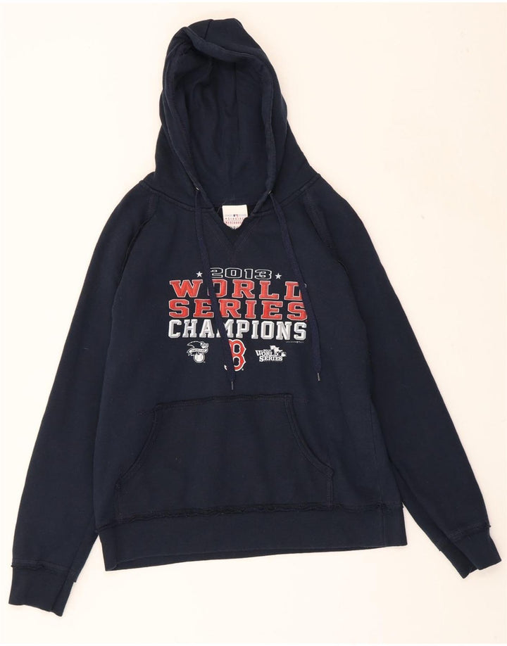 GENUINE MERCHANDISE Womens Hoodie Jumper UK 14 Medium Navy Blue Vintage Genuine Merchandise and Second-Hand Genuine Merchandise from Messina Hembry 