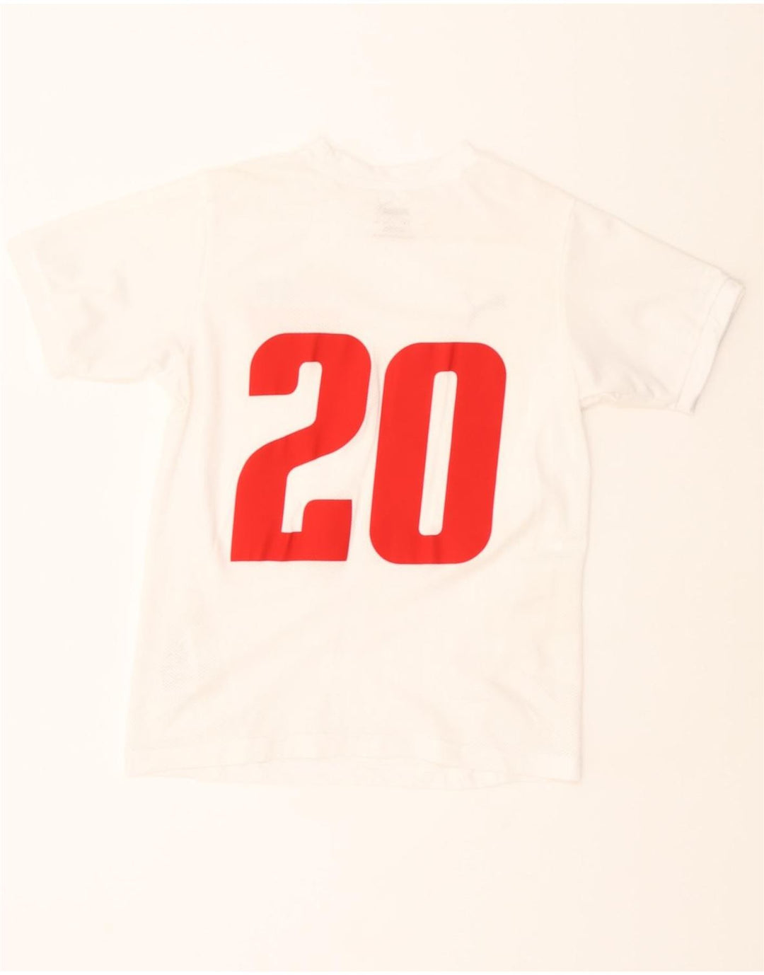 PUMA Boys Graphic T-Shirt Top 11-12 Years White Polyester Vintage Puma and Second-Hand Puma from Messina Hembry 