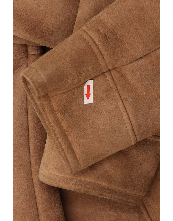 Vintage Damen Lammfellmantel UK 16 Großes beiges Schaffell