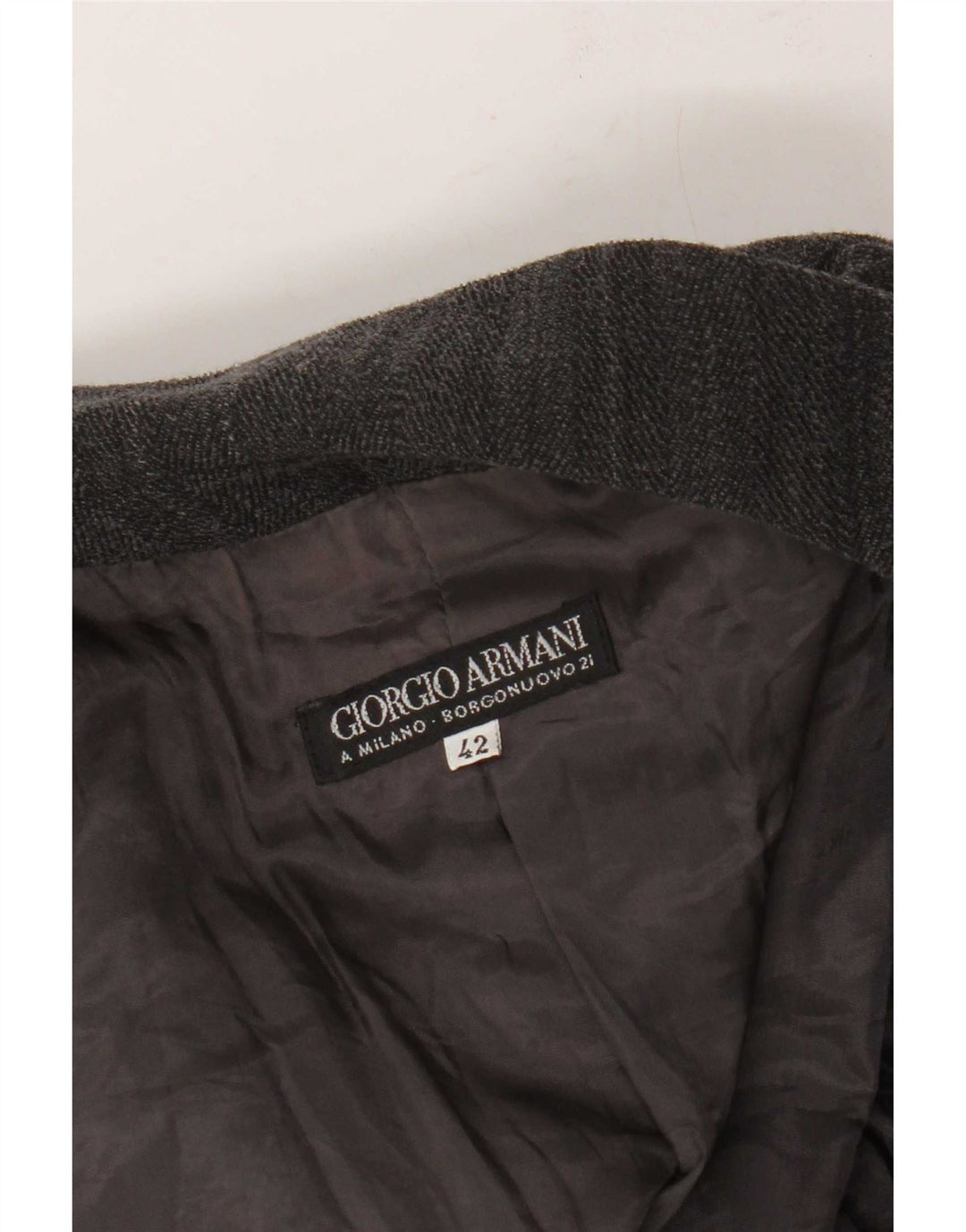 Giorgio Armani Damen Blazer Jacke IT 42 Mittelgrauer Nadelstreifen