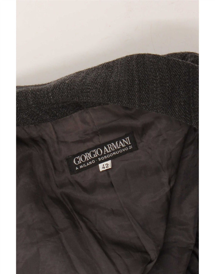 Giorgio Armani Damen Blazer Jacke IT 42 Mittelgrauer Nadelstreifen
