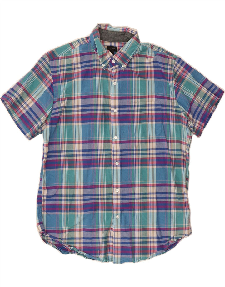 J. CREW Mens Short Sleeve Shirt Large Multicoloured Check Cotton Vintage J. Crew and Second-Hand J. Crew from Messina Hembry 