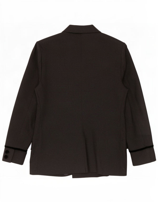 Vintage Damen 3-Knopf-Blazerjacke IT 50 XL Graue Schurwolle